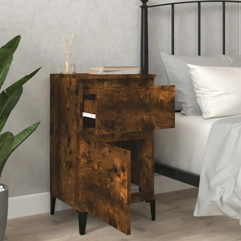 Bedside Cabinet Smoked Oak 40x35x70 cm 819718