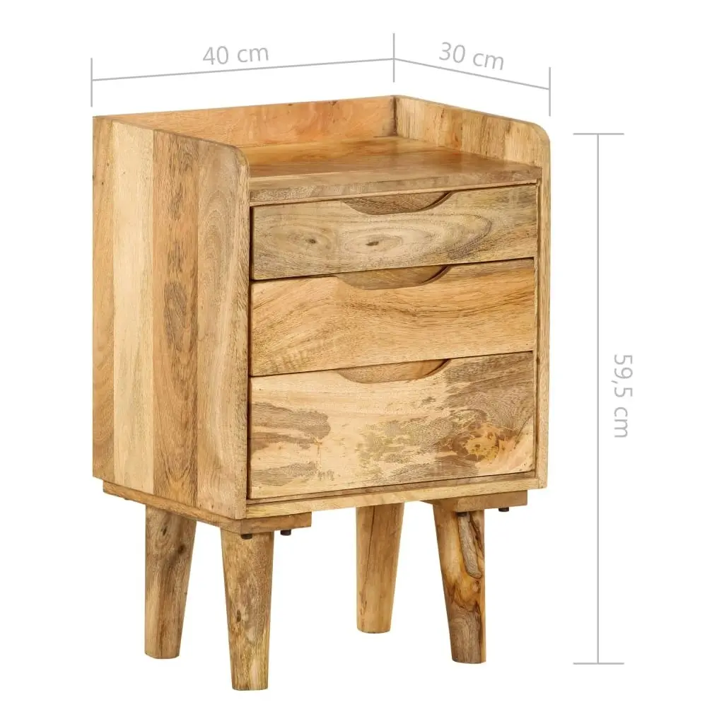 Bedside Cabinet Solid Mango Wood 40x30x59.5 cm 246788