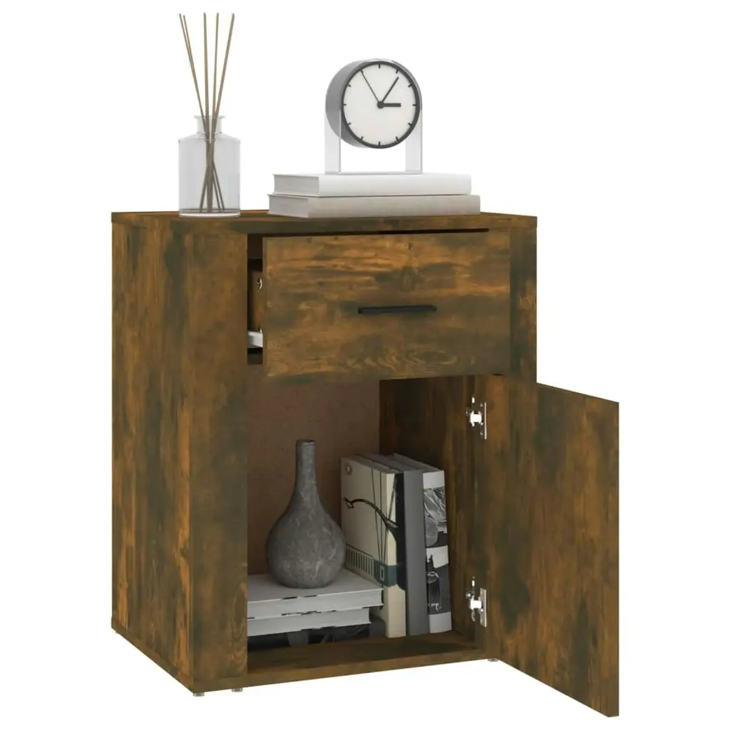 Bedside Cabinet Smoked Oak 50x36x60 cm Engineered Wood 816725