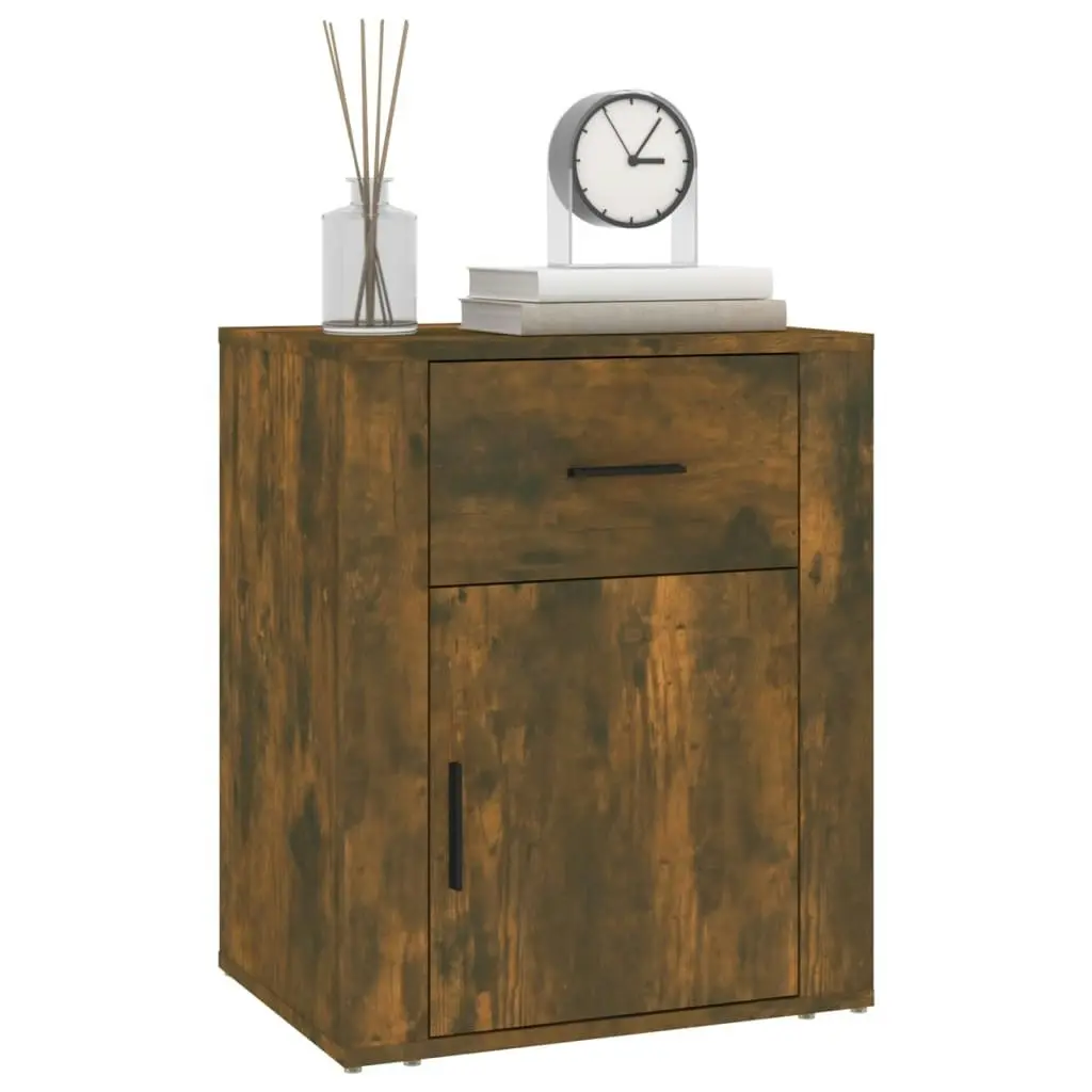 Bedside Cabinet Smoked Oak 50x36x60 cm Engineered Wood 816725