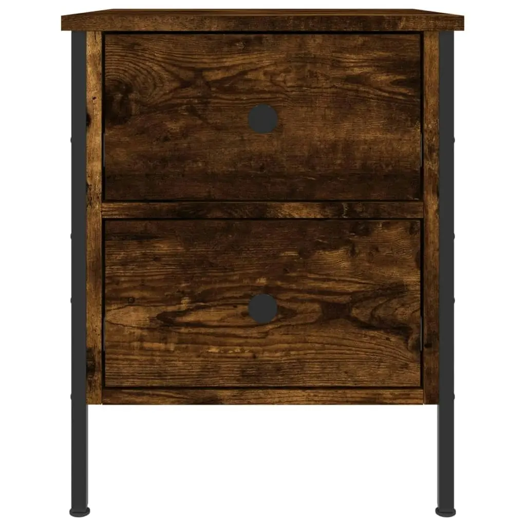 Bedside Cabinet Smoked Oak 40x42x50 cm Engineered Wood 825987