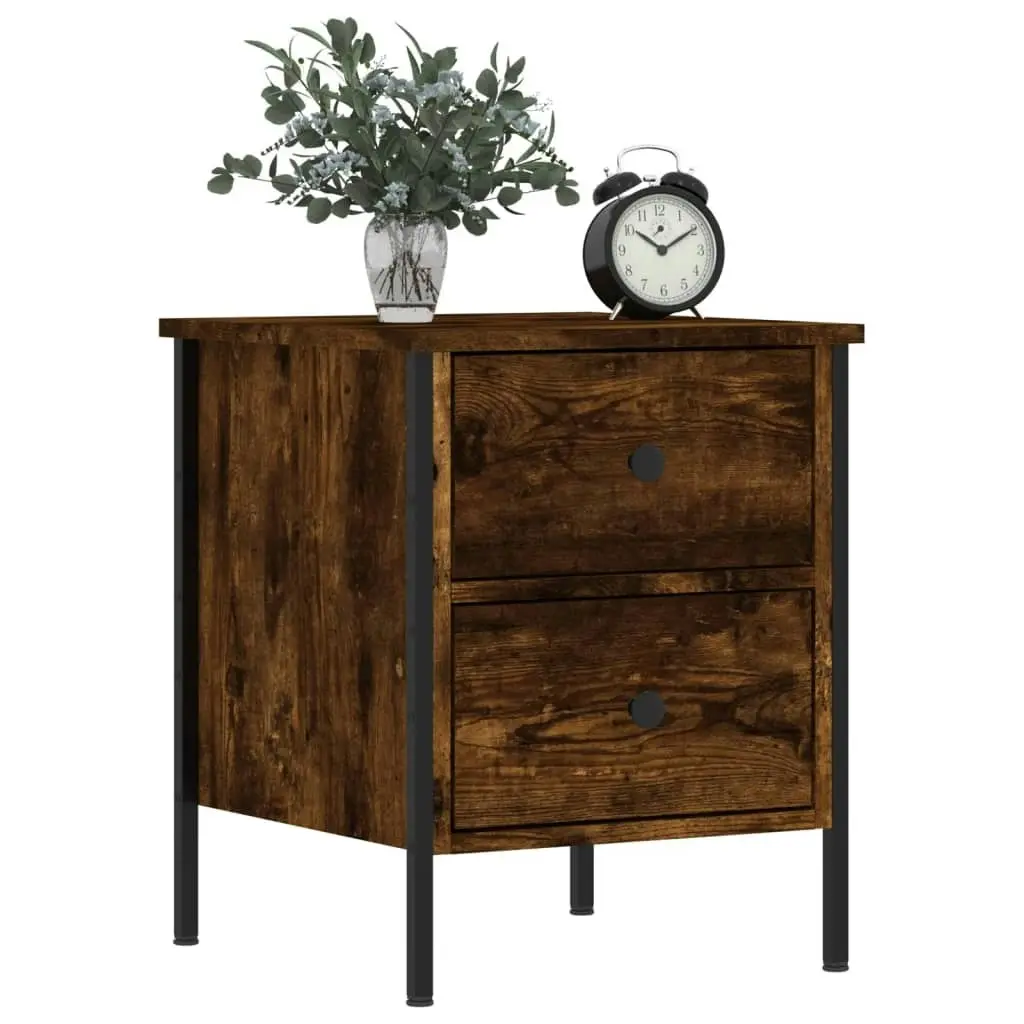 Bedside Cabinet Smoked Oak 40x42x50 cm Engineered Wood 825987