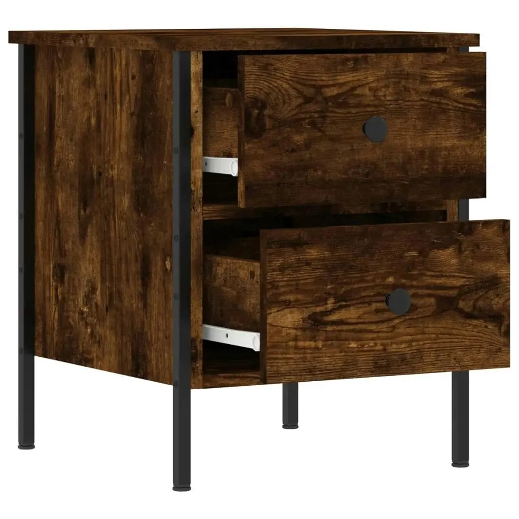 Bedside Cabinet Smoked Oak 40x42x50 cm Engineered Wood 825987