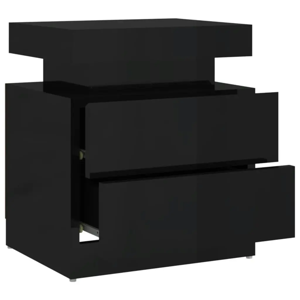 Bedside Cabinet High Gloss Black 45x35x52 cm Engineered Wood 326856