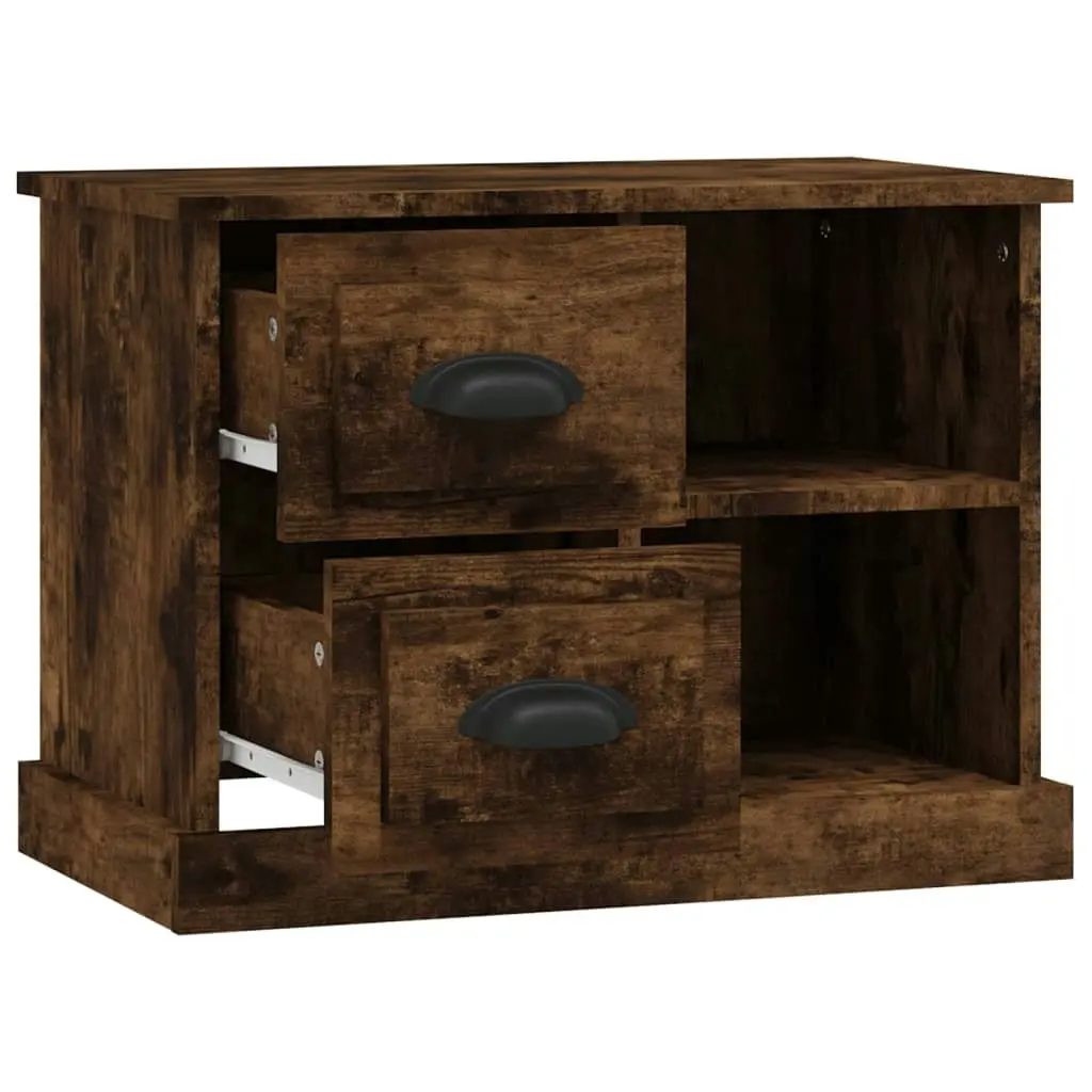 Bedside Cabinet Smoked Oak 60x35.5x45 cm 816373