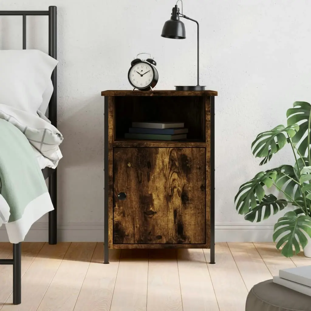 Bedside Cabinet Smoked Oak 40x42x60 cm Engineered Wood 825917