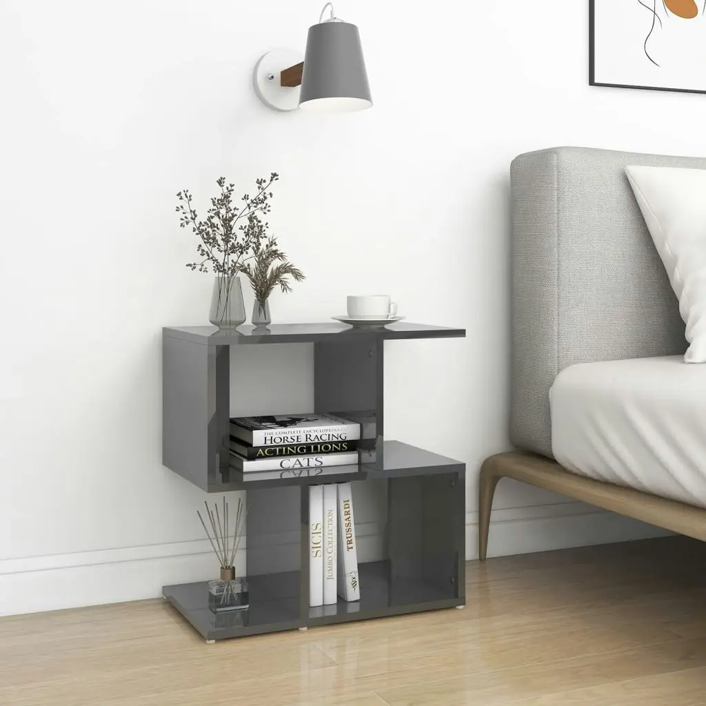 Bedside Cabinet High Gloss Grey 50x30x51.5 cm Engineered Wood 806380