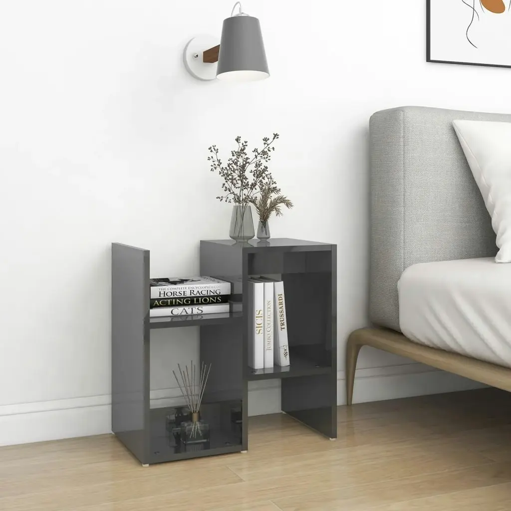 Bedside Cabinet High Gloss Grey 50x30x51.5 cm Engineered Wood 806380