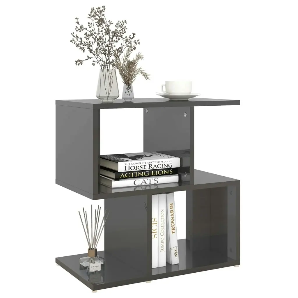 Bedside Cabinet High Gloss Grey 50x30x51.5 cm Engineered Wood 806380