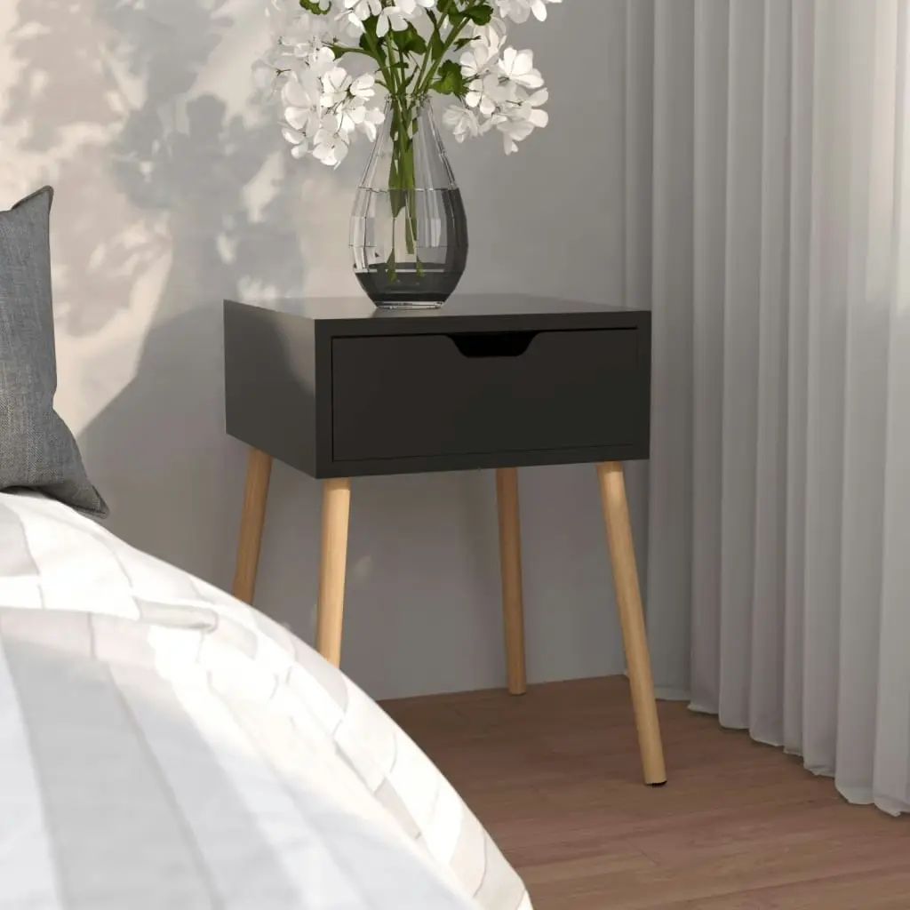 Bedside Cabinet High Gloss Black 40x40x56 cm Engineered Wood 326809