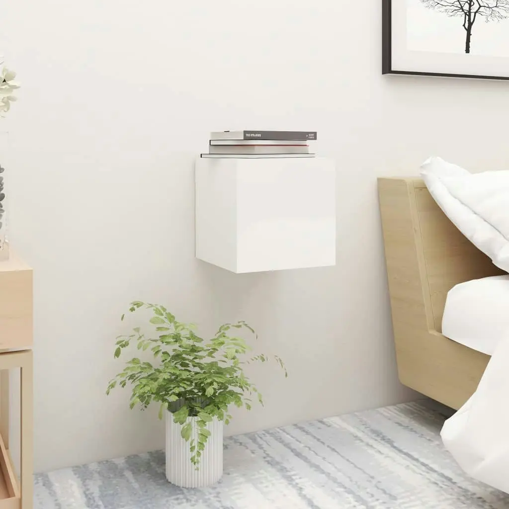 Bedside Cabinet High Gloss White 30.5x30x30 cm Engineered Wood 3079724