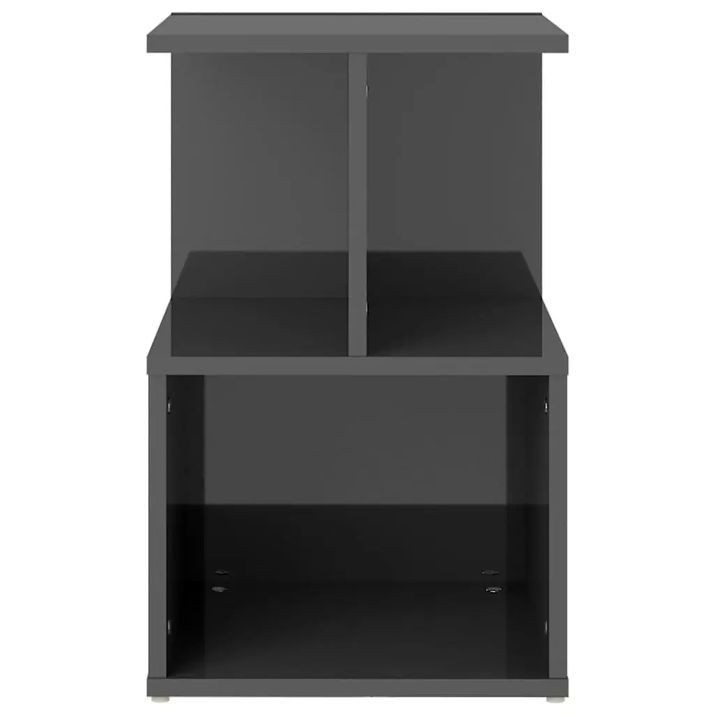 Bedside Cabinet High Gloss Grey 35x35x55 cm Engineered Wood 806362