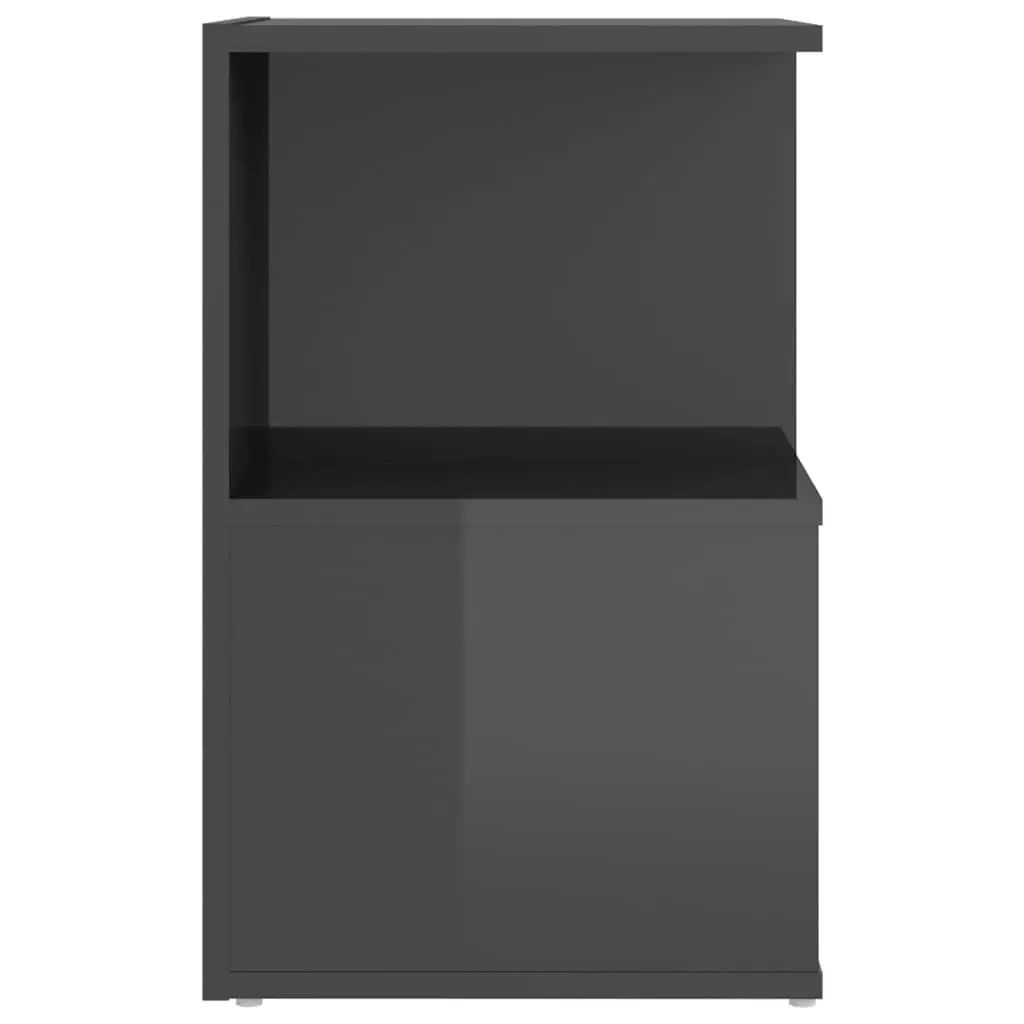 Bedside Cabinet High Gloss Grey 35x35x55 cm Engineered Wood 806362