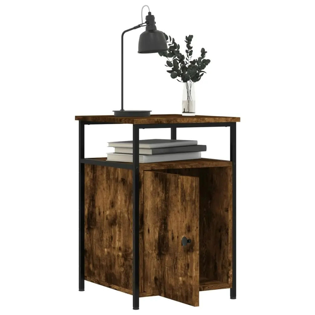 Bedside Cabinet Smoked Oak 40x42x60 cm Engineered Wood 826037