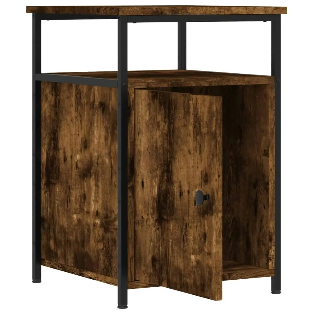 Bedside Cabinet Smoked Oak 40x42x60 cm Engineered Wood 826037