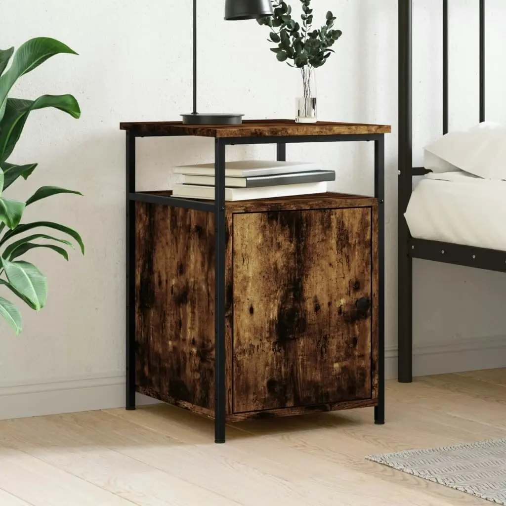 Bedside Cabinet Smoked Oak 40x42x60 cm Engineered Wood 826037