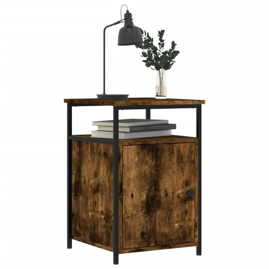 Bedside Cabinet Smoked Oak 40x42x60 cm Engineered Wood 826037