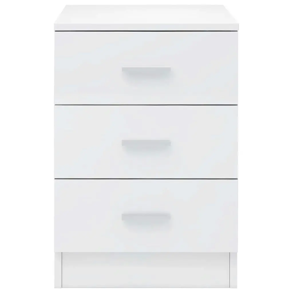 Bedside Cabinet High Gloss White 38x35x56 cm Engineered Wood 800462