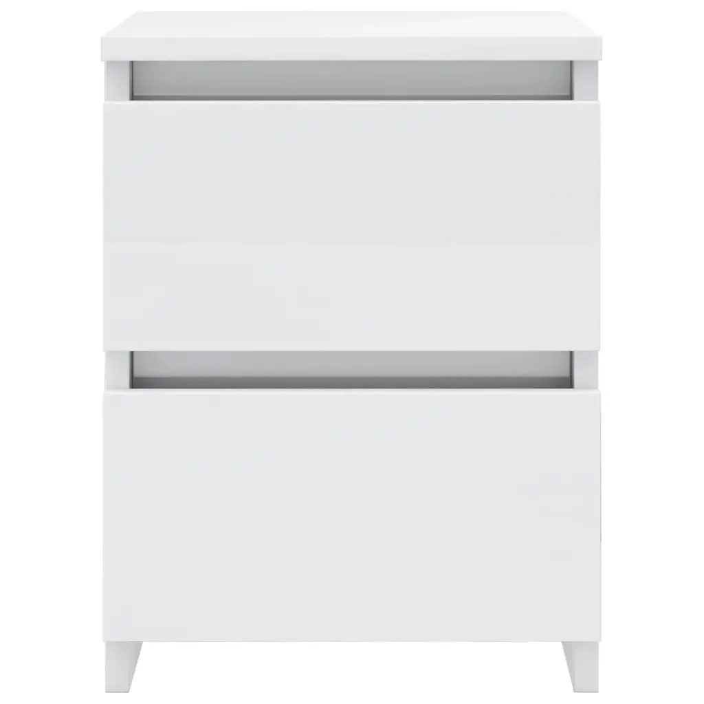 Bedside Cabinet High Gloss White 30x30x40 cm Engineered Wood 800525