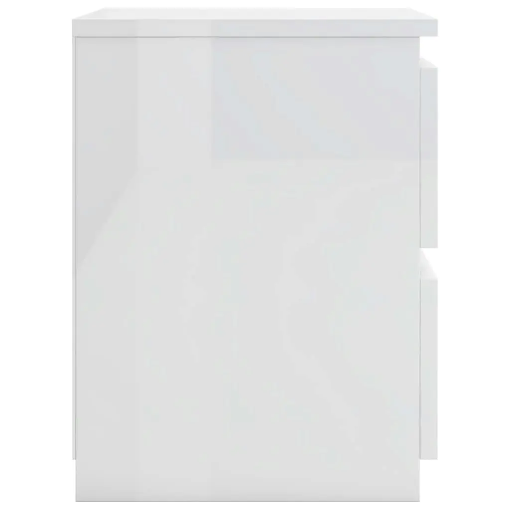 Bedside Cabinet High Gloss White 30x30x40 cm Engineered Wood 800525