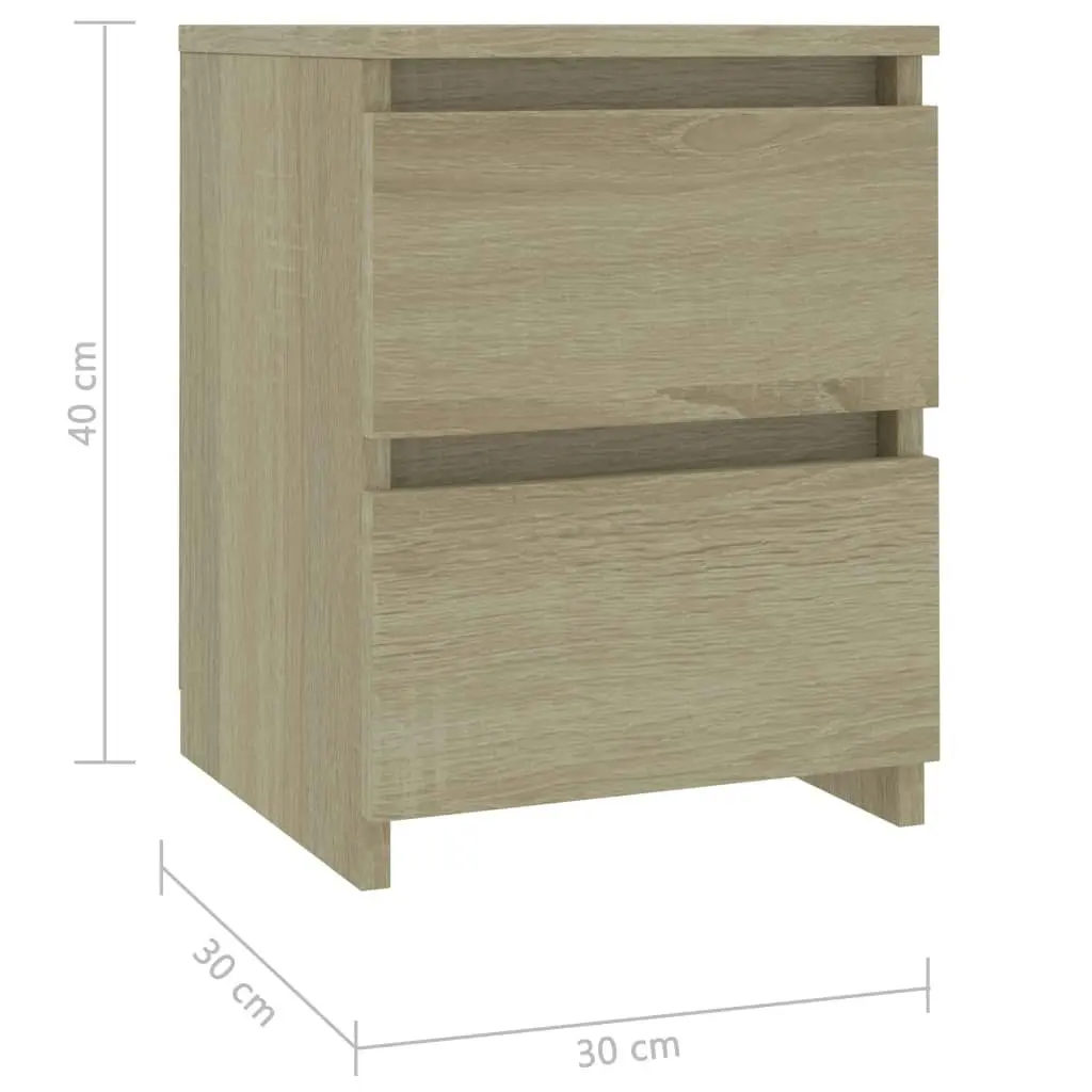 Bedside Cabinet Sonoma Oak 30x30x40 cm Engineered Wood 800519