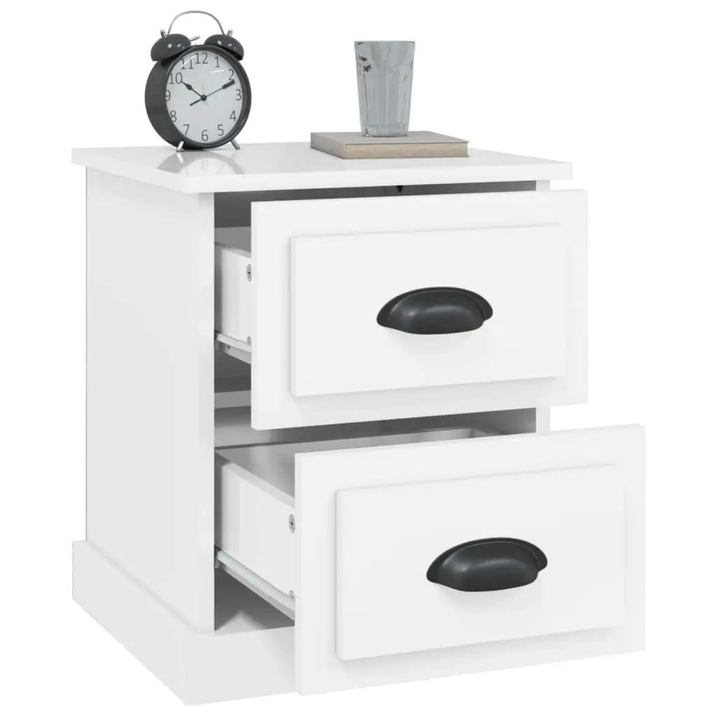 Bedside Cabinet High Gloss White 39x39x47.5 cm Engineered Wood 816148