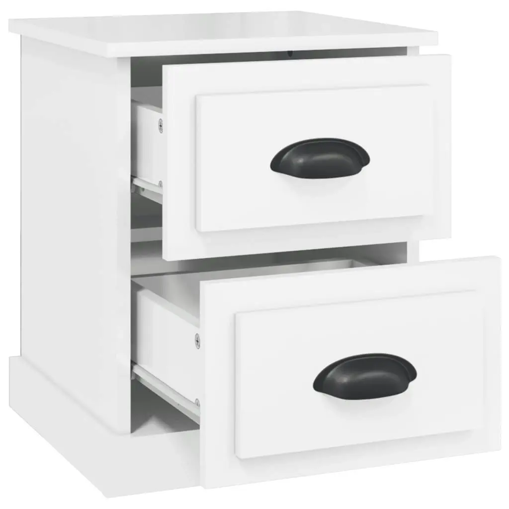 Bedside Cabinet High Gloss White 39x39x47.5 cm Engineered Wood 816148