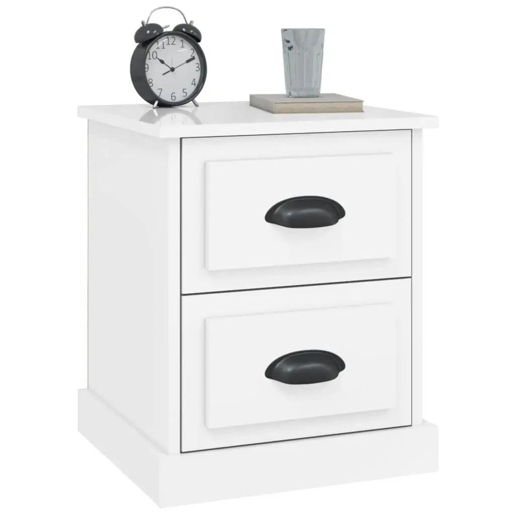 Bedside Cabinet High Gloss White 39x39x47.5 cm Engineered Wood 816148