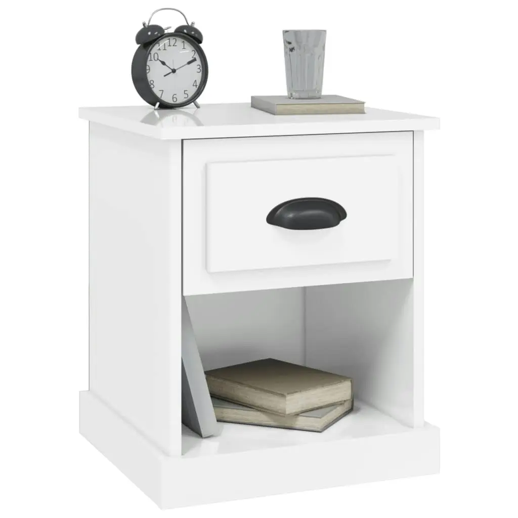 Bedside Cabinet High Gloss White 39x39x47.5 cm Engineered Wood 816132