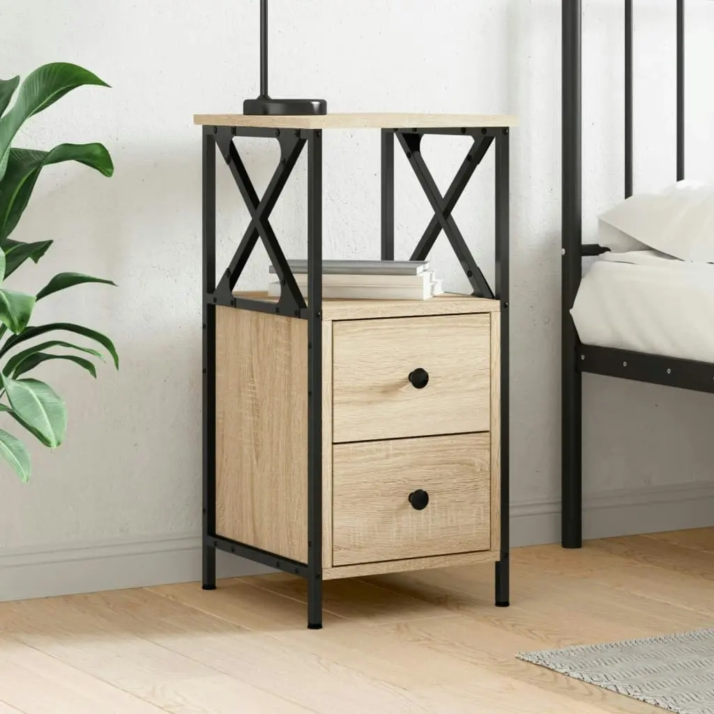 Bedside Cabinet Sonoma Oak 34x35.5x70 cm Engineered Wood 825945