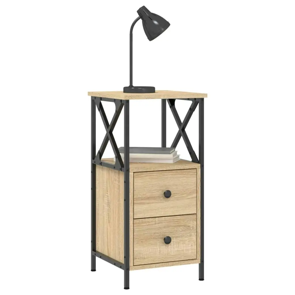 Bedside Cabinet Sonoma Oak 34x35.5x70 cm Engineered Wood 825945