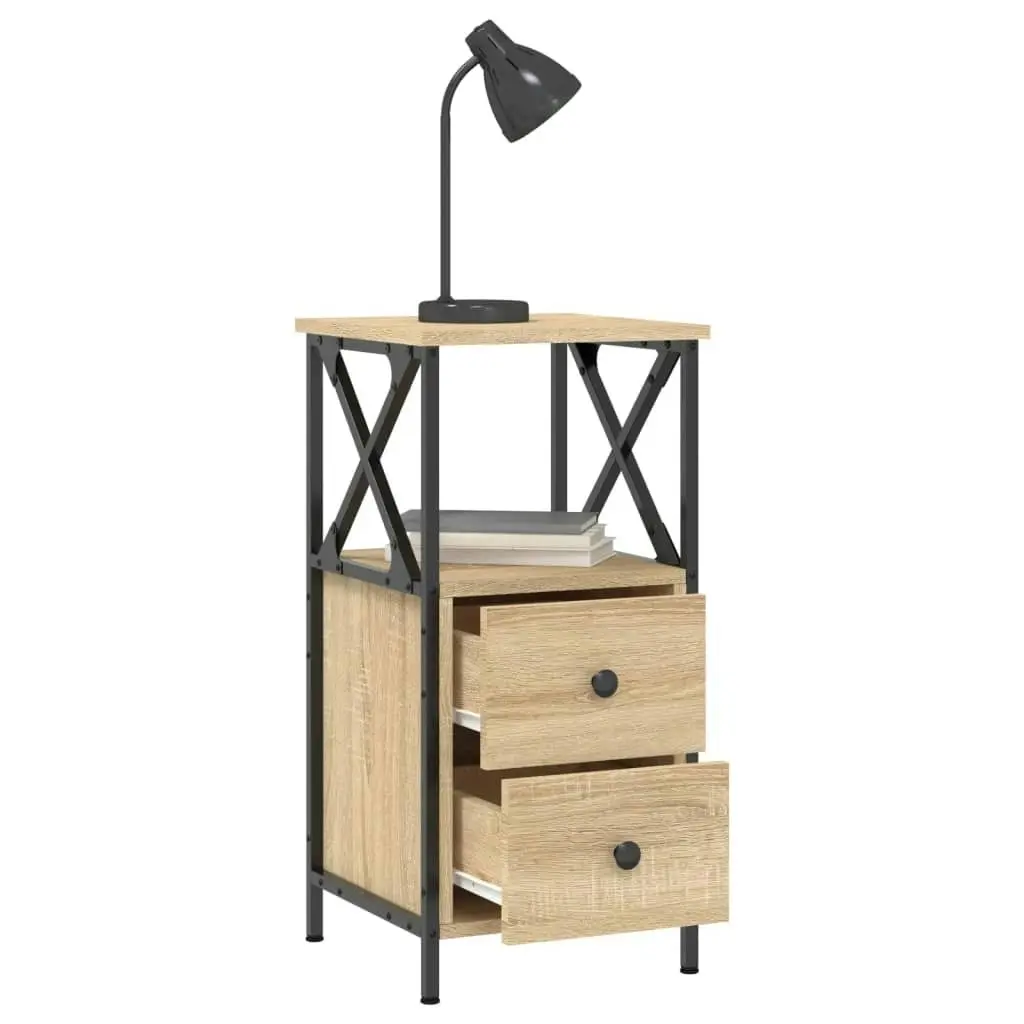 Bedside Cabinet Sonoma Oak 34x35.5x70 cm Engineered Wood 825945