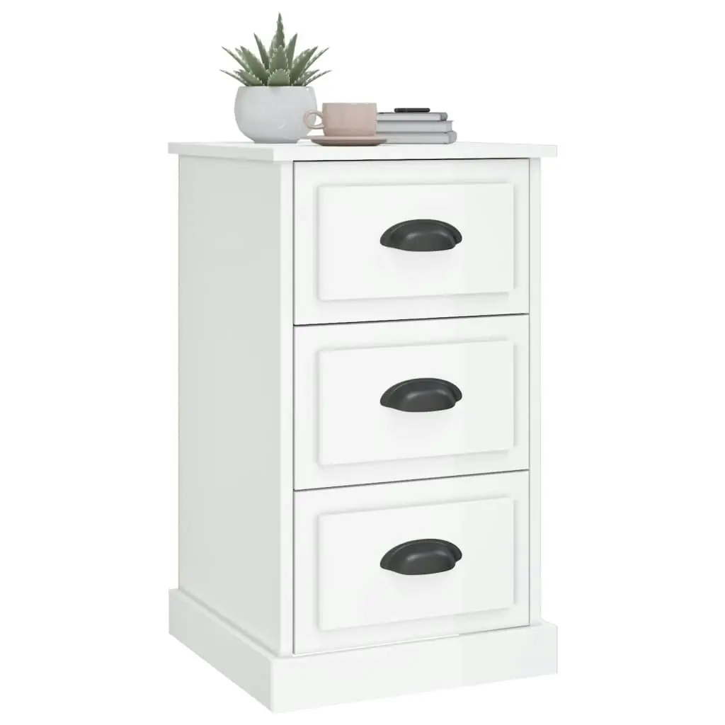 Bedside Cabinet High Gloss White 39x39x67 cm Engineered Wood 816162