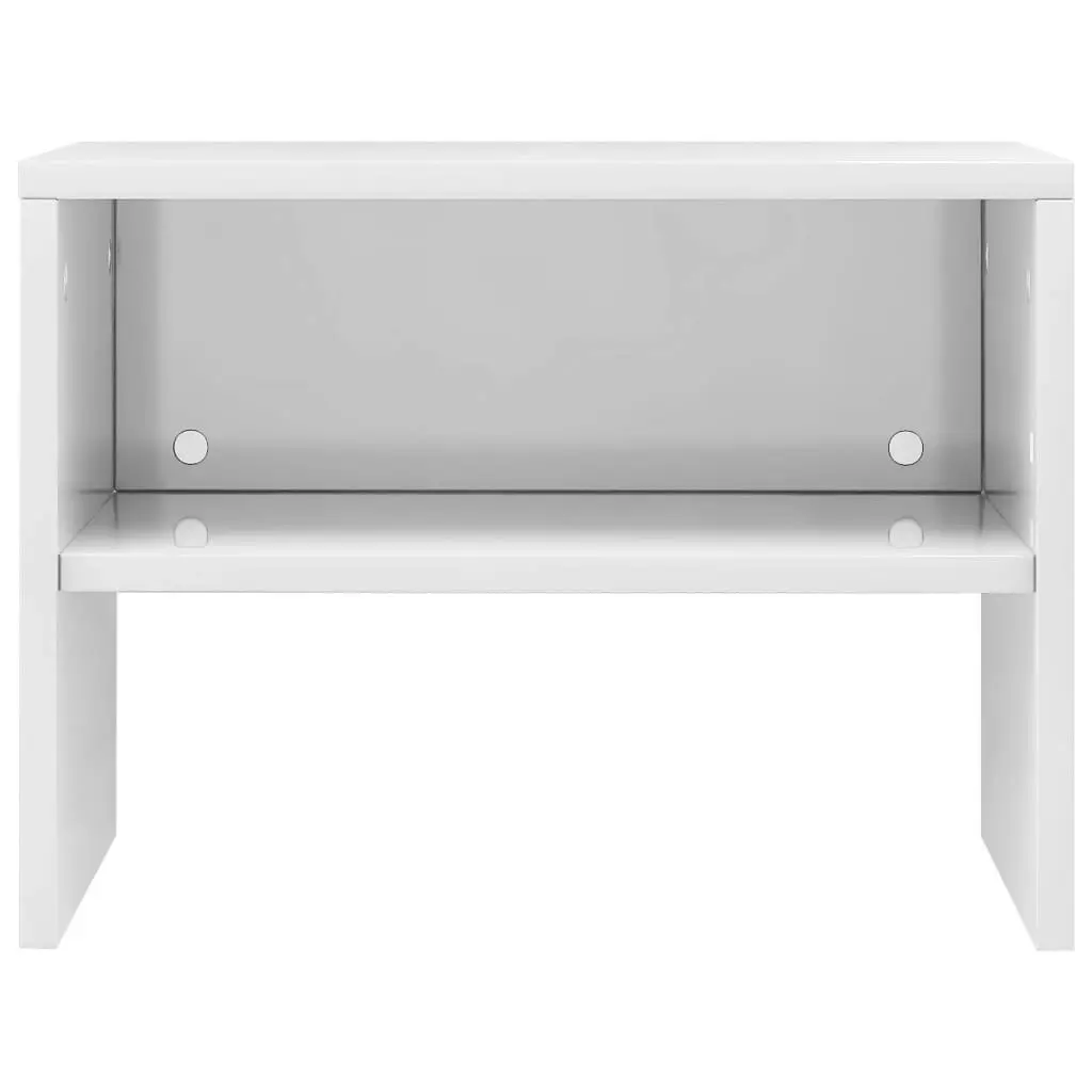 Bedside Cabinet High Gloss White 40x30x30 cm Engineered Wood 800075