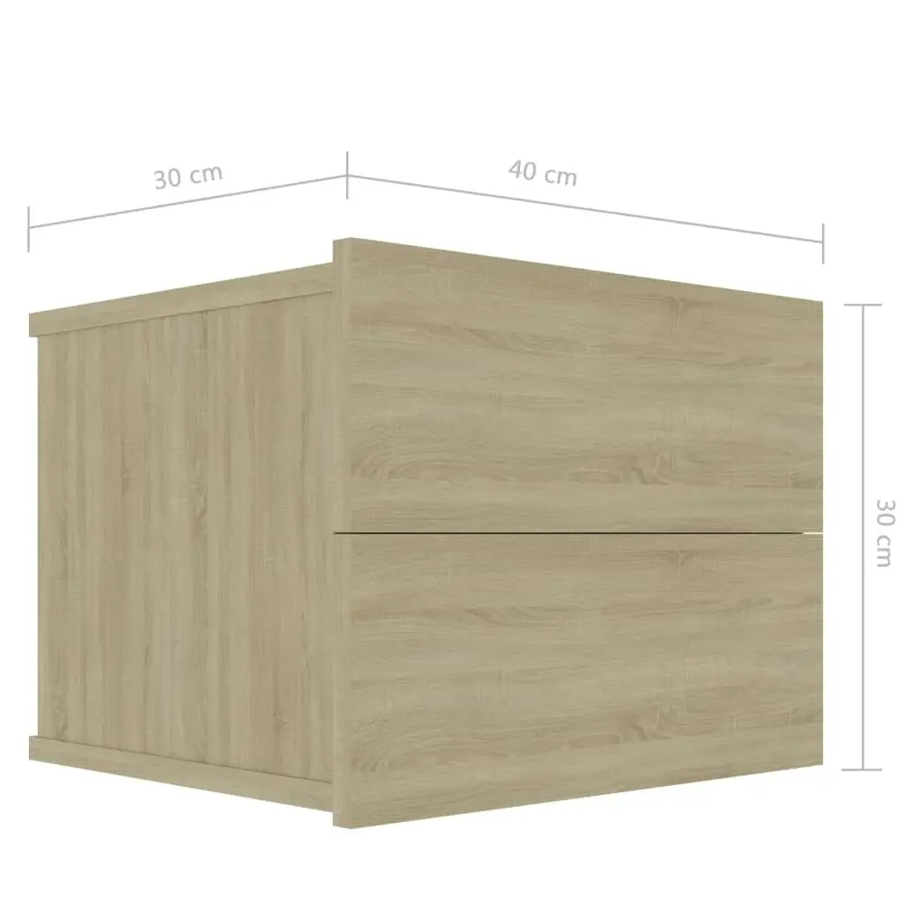 Bedside Cabinet Sonoma Oak 40x30x30 cm Engineered Wood 801059