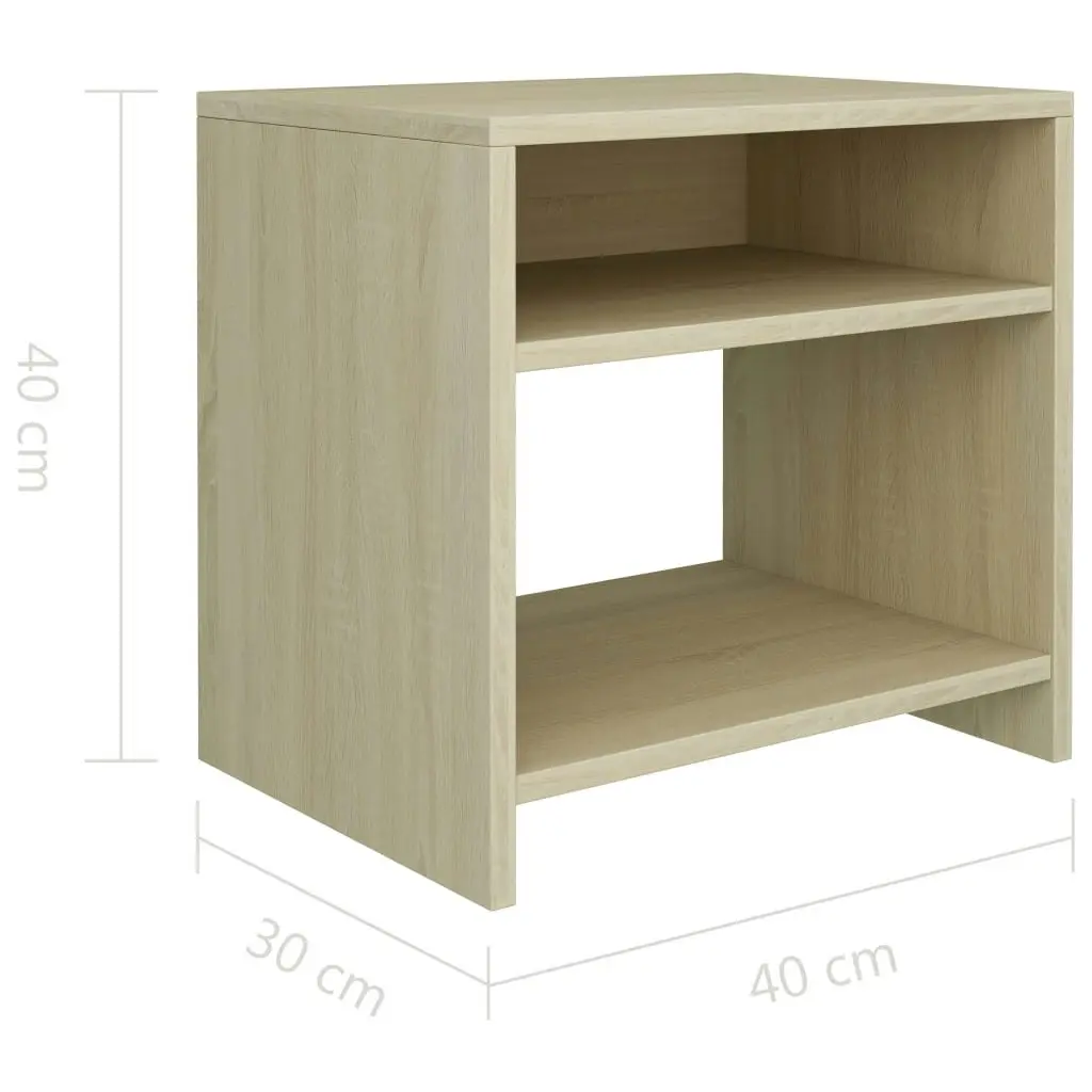 Bedside Cabinet Sonoma Oak 40x30x40 cm Engineered Wood 800015