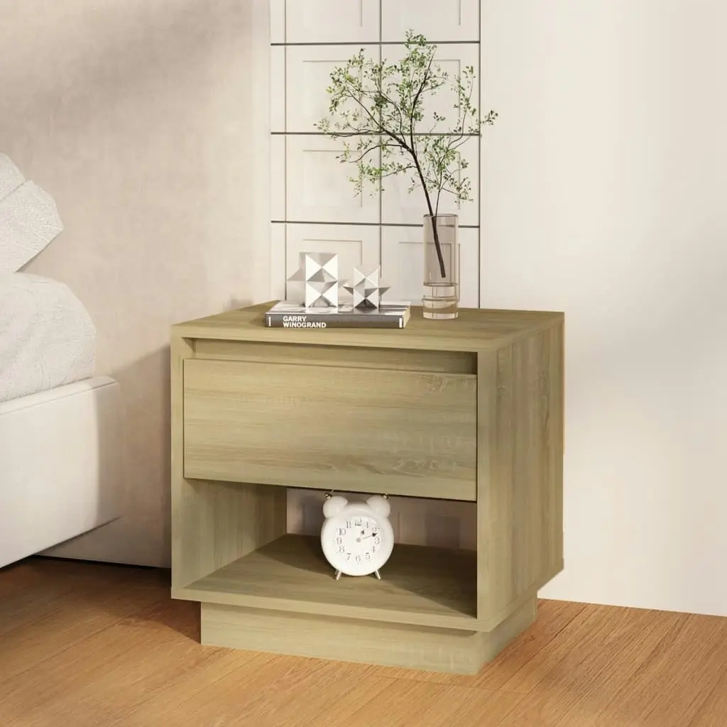 Bedside Cabinet Sonoma Oak 45x34x44 cm Engineered Wood 809518