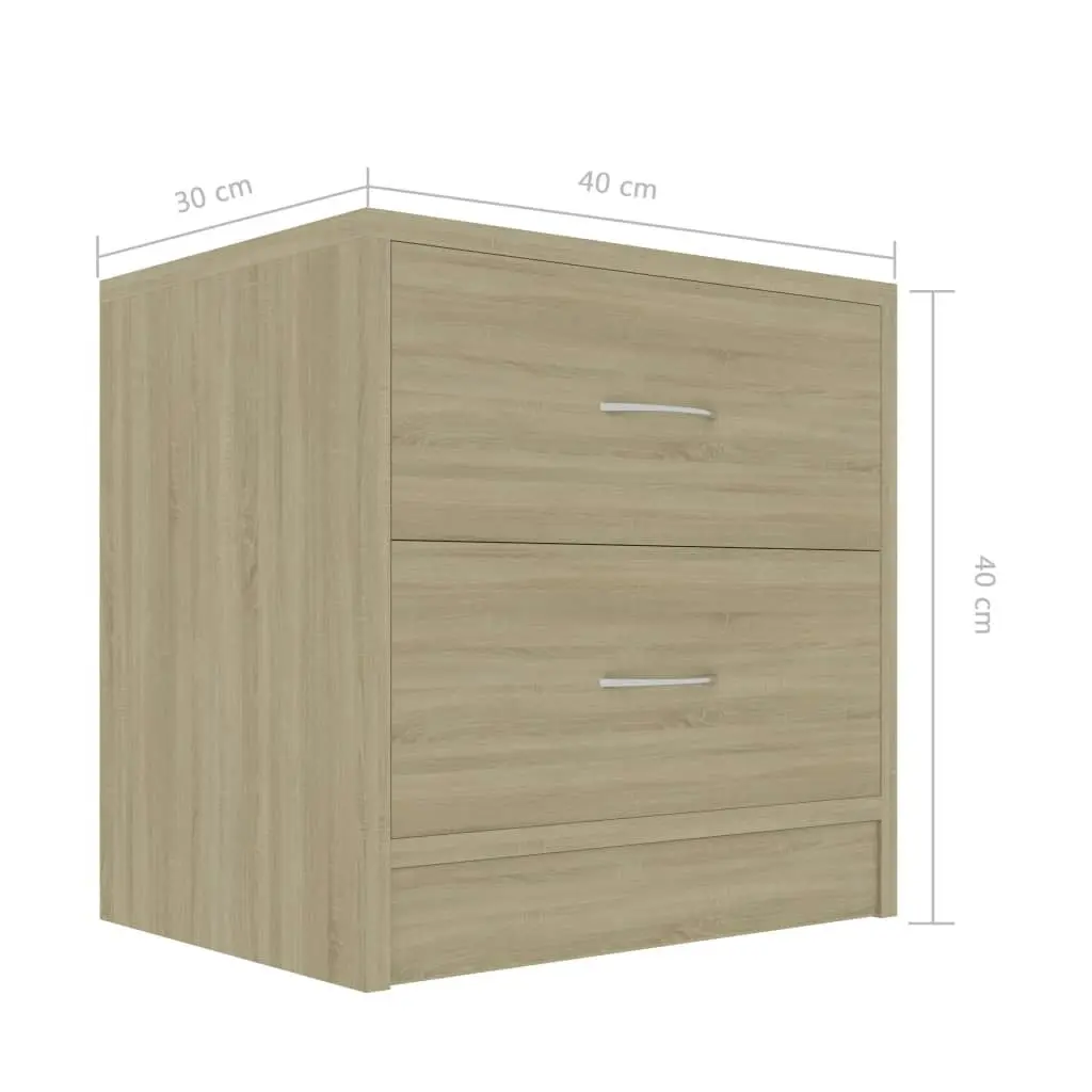 Bedside Cabinet Sonoma Oak 40x30x40 cm Engineered Wood 801041