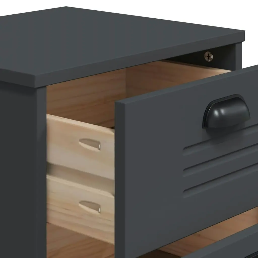 Bedside Cabinet VIKEN Anthracite Grey Engineered Wood 374913