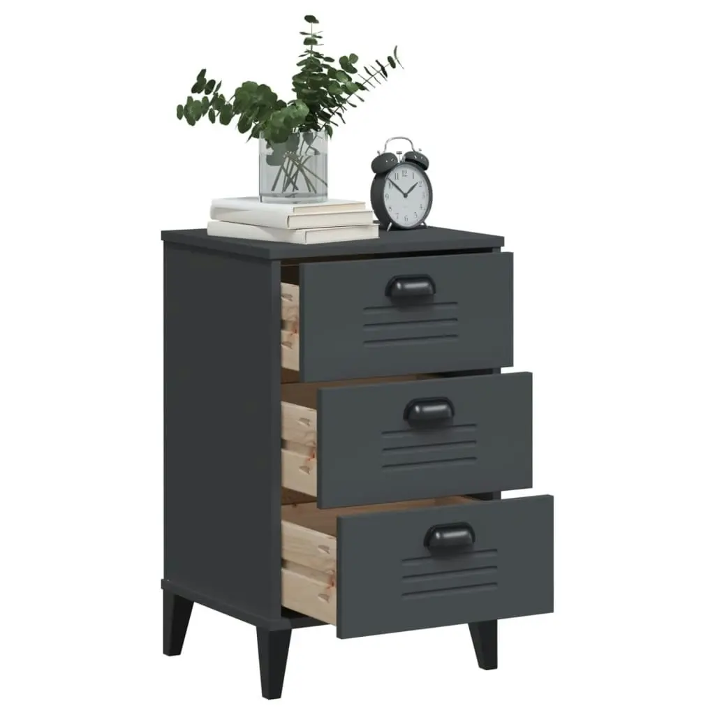 Bedside Cabinet VIKEN Anthracite Grey Engineered Wood 374913