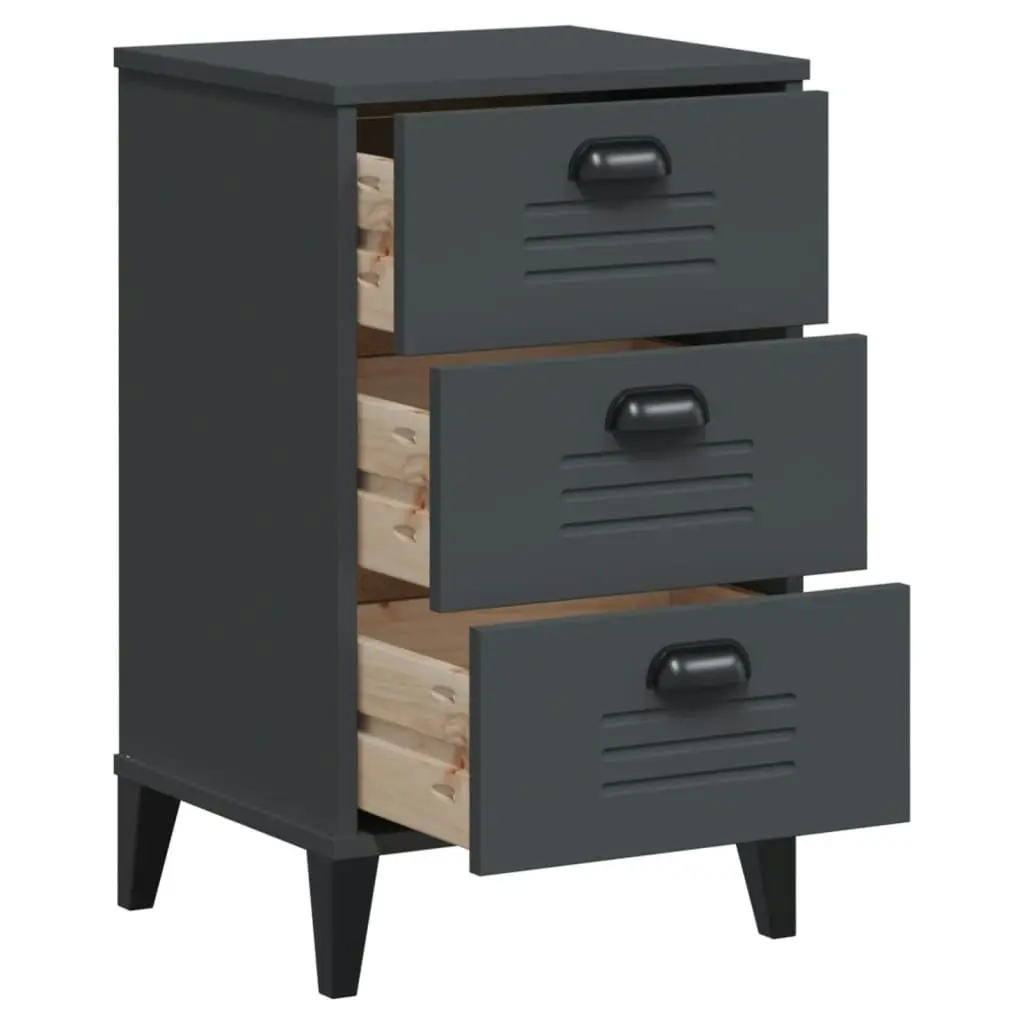 Bedside Cabinet VIKEN Anthracite Grey Engineered Wood 374913