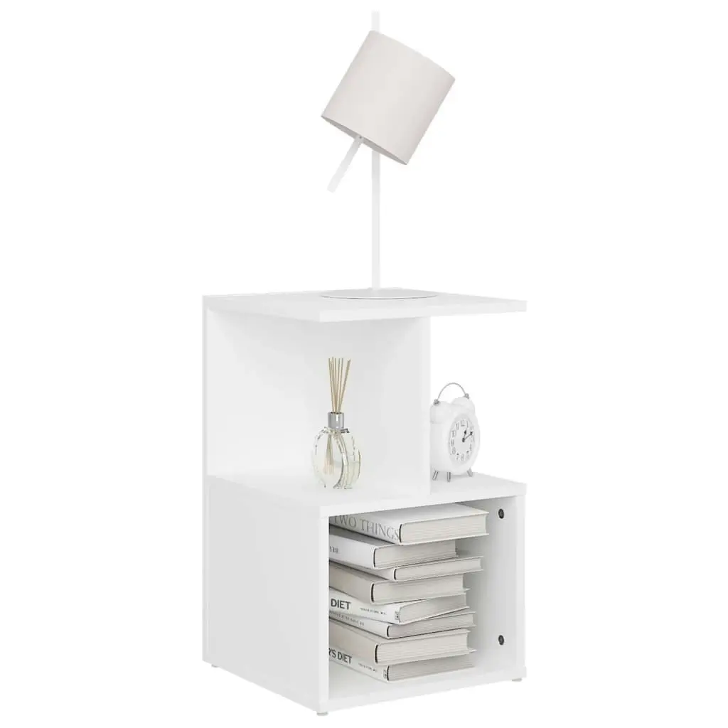 Bedside Cabinet White 35x35x55 cm Engineered Wood 806346