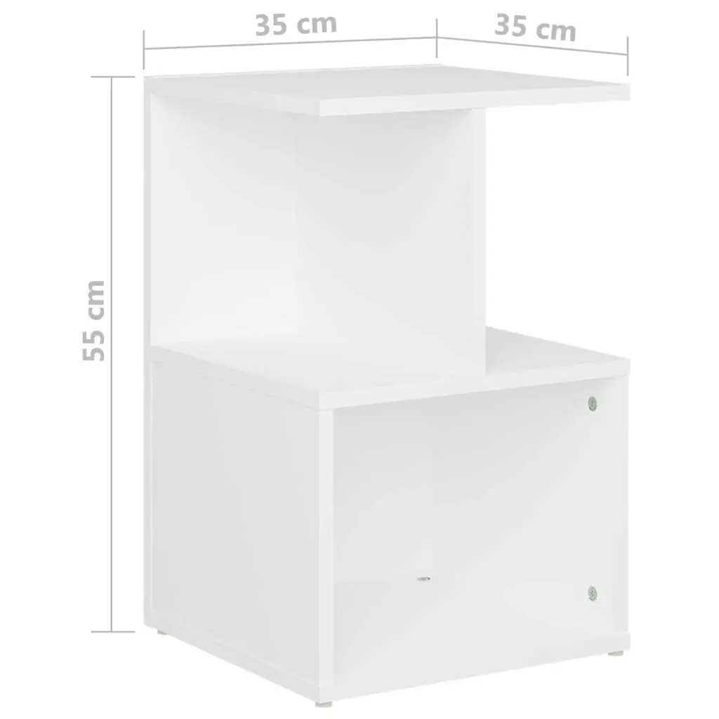 Bedside Cabinet White 35x35x55 cm Engineered Wood 806346