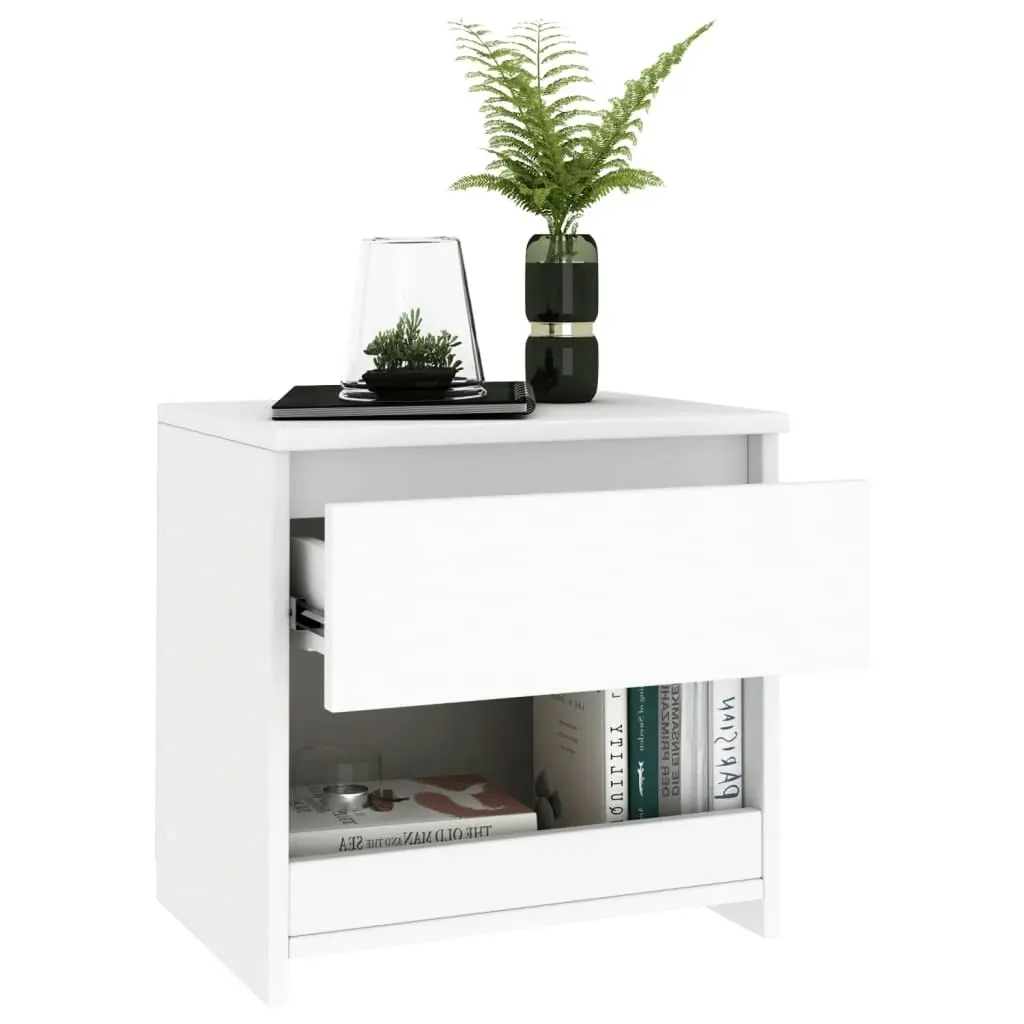 Bedside Cabinet White 40x30x39 cm Engineered Wood 803443