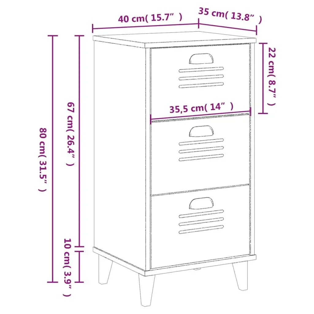 Bedside Cabinet VIKEN White Engineered Wood 374917