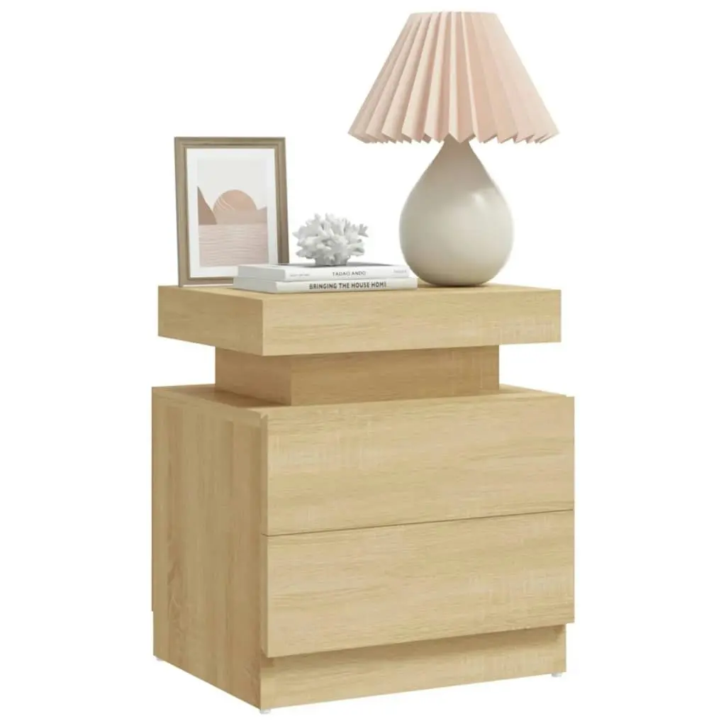 Bedside Cabinet Sonoma Oak 45x35x52 cm Engineered Wood 326852