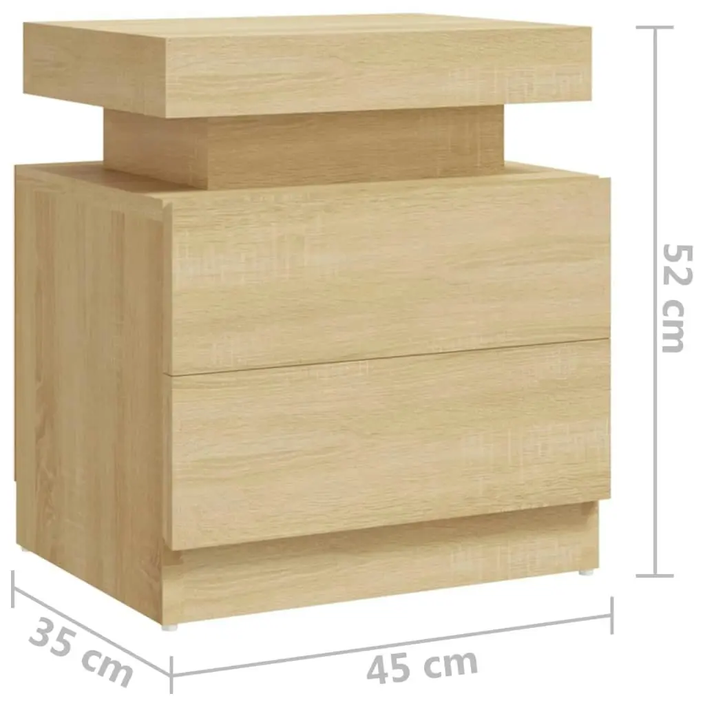 Bedside Cabinet Sonoma Oak 45x35x52 cm Engineered Wood 326852