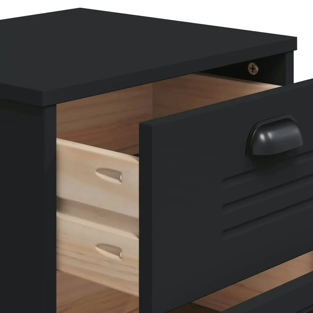 Bedside Cabinet VIKEN Black Engineered Wood 374909