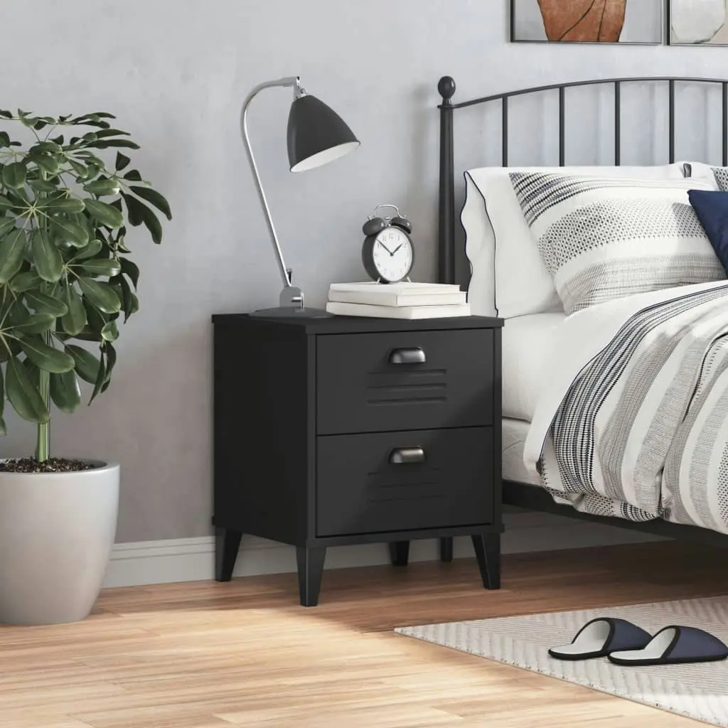 Bedside Cabinet VIKEN Black Engineered Wood 374909