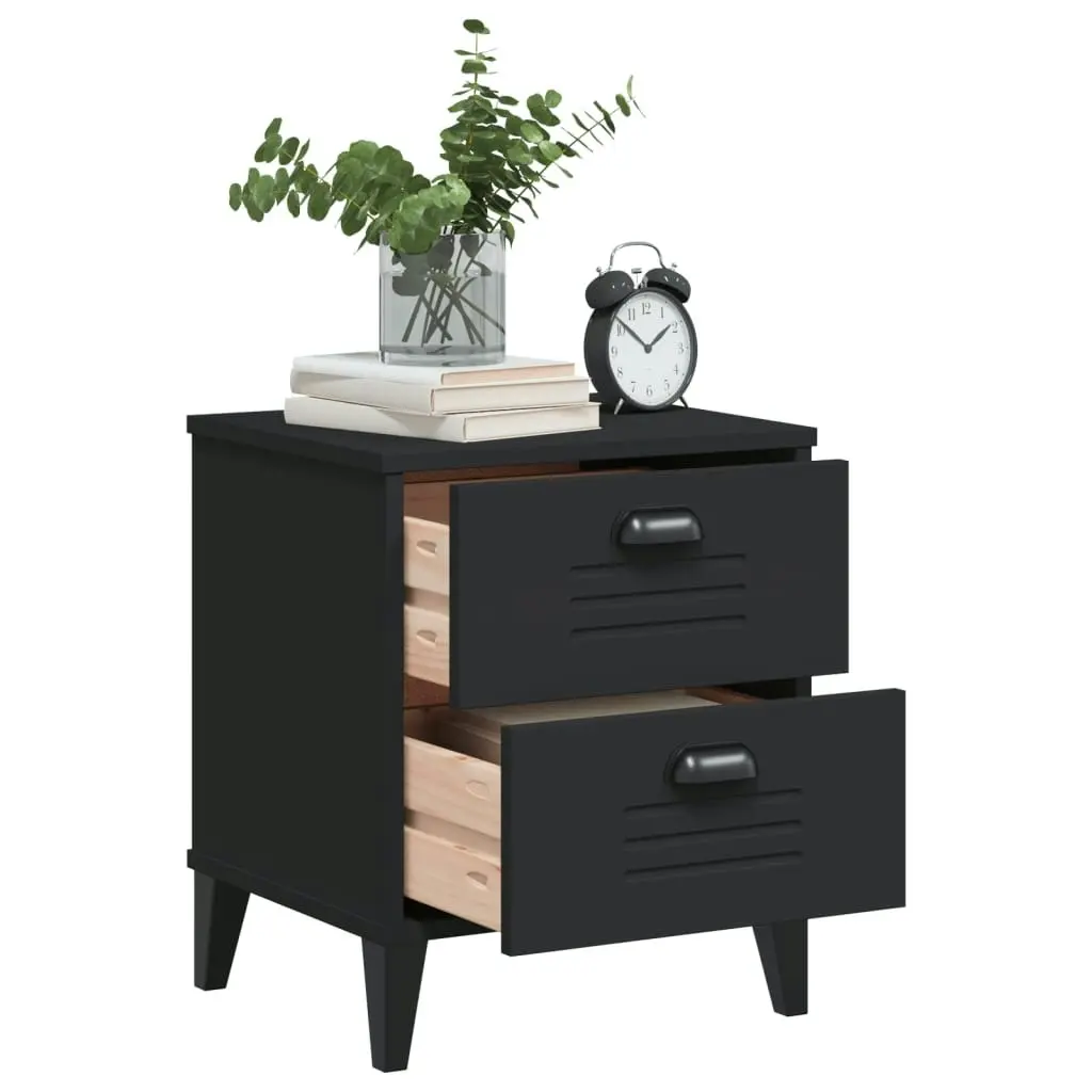 Bedside Cabinet VIKEN Black Engineered Wood 374909